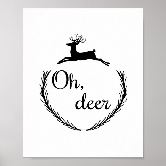 Poster Oh Deer Funny Style Design  (Devant)