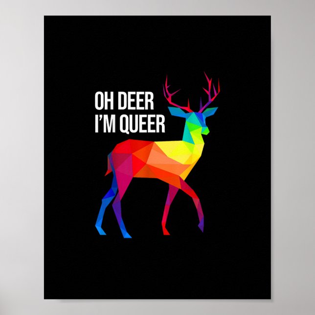 Poster Oh Deer Queer LGBT Pride Celebration Design  (Devant)