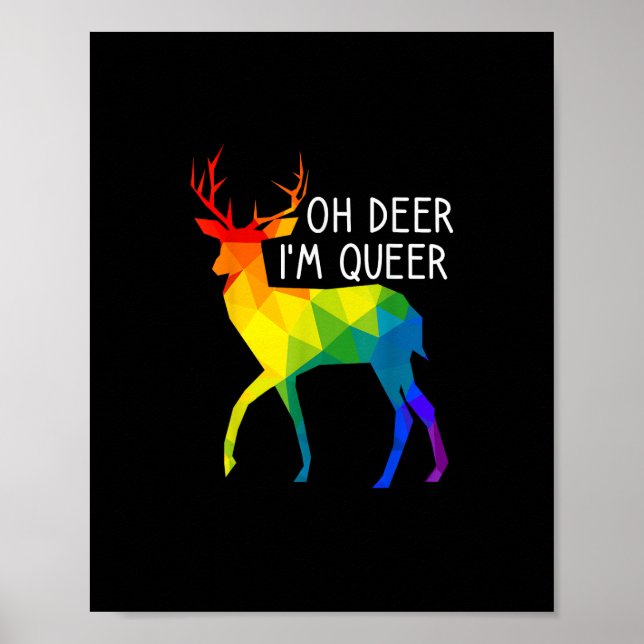 Poster Oh Deer Queer LGBTQ Pride Celebration Month  (Devant)