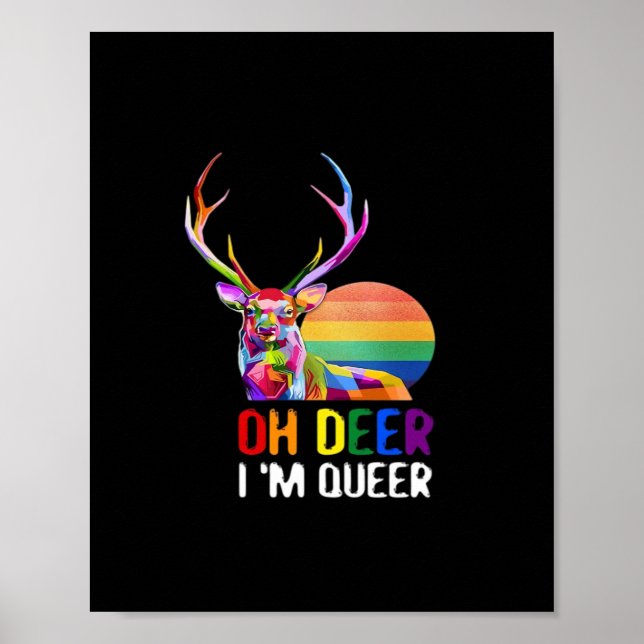 Poster Oh Deer Queer Minimal Modern Style  (Devant)