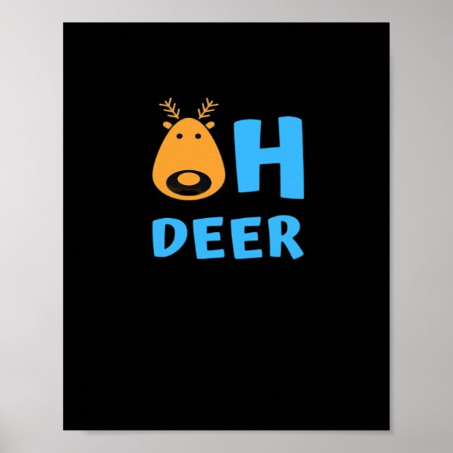 Poster Oh Deer Retro Holiday Vibe  (Devant)