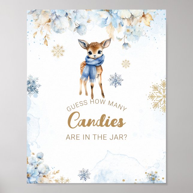 Poster Oh Deer Winter Baby Boy Candies de douche Jeu (Devant)