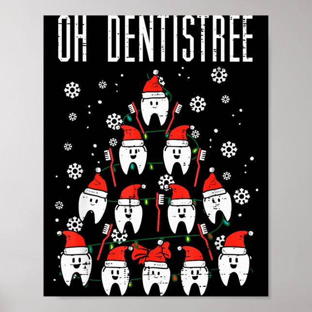 Poster Oh Dentistree Christmas Tree Teeth Dentistry Denta (Devant)