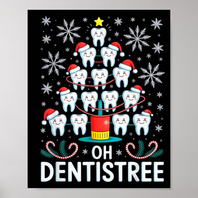 Poster Oh Dentistree - Funny Christmas Tree Dental Hygien (Devant)