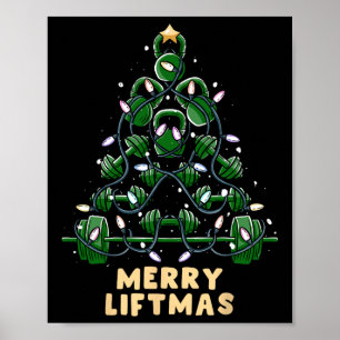 Poster Oh Liftmas Tree Kettlebell Gym Vilain Noël