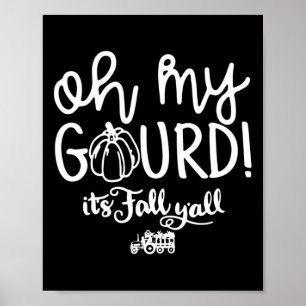 Poster oh ma gourde c'est automne y'all Halloween Retro F