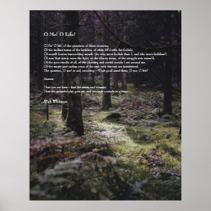 Poster Oh Moi ! Oh la vie ! Walt Whitman Poem Chemin en b