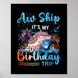 Poster Oh mon bateau c'est mon croisière de vacances pour