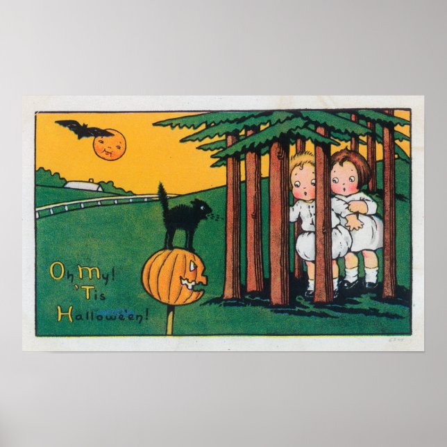 Poster Oh Mon Halloween Chat Noir Enfants Soignants (Devant)
