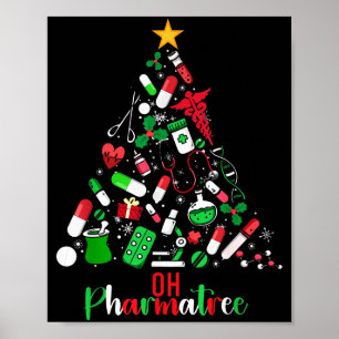 Poster Oh Pharmatree Pharmacie Noël Technicien en pharmac
