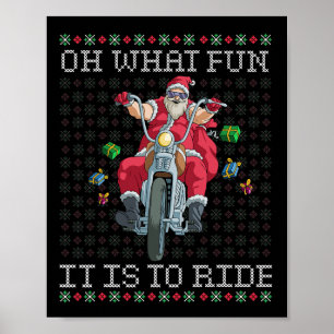Poster Oh Quel Amusant C'Est De Circuler Moto Noël Gif
