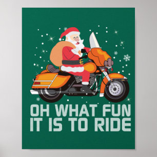Poster Oh Quel Amusement C'Est De Circuler Père Noël Chri