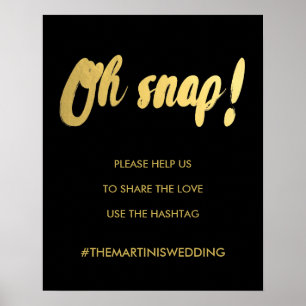 Poster OH SNAP hashtag or glam sign   couleur modifiable