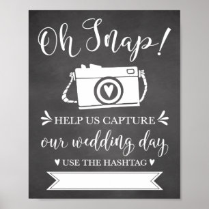 Poster Oh Snap Mariage Hashtag
