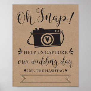 Poster Oh Snap Mariage Hashtag