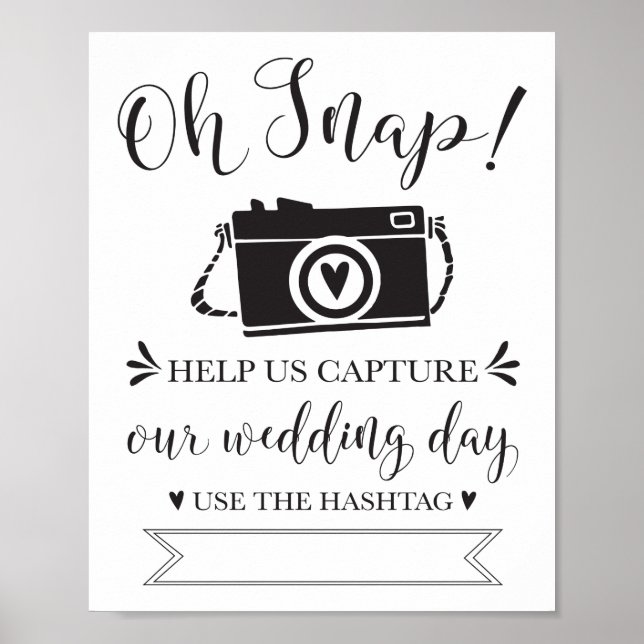 Poster Oh Snap Mariage Hashtag (Devant)