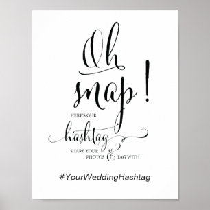 Poster Oh Snap Mariage Hashtag Signer le thème de la call