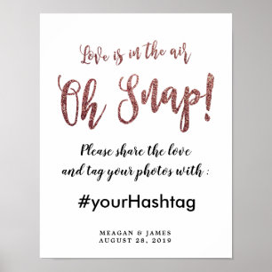 Poster oh snap partagez l'amour panneau de mariage