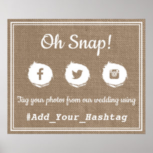 Poster Oh, Snap ! Signal Mariage du Hashtag sur les média