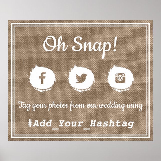 Poster Oh, Snap ! Signal Mariage du Hashtag sur les média (Devant)
