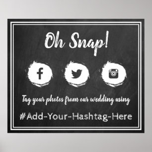 Poster Oh, Snap ! Signal Mariage du Hashtag sur les média