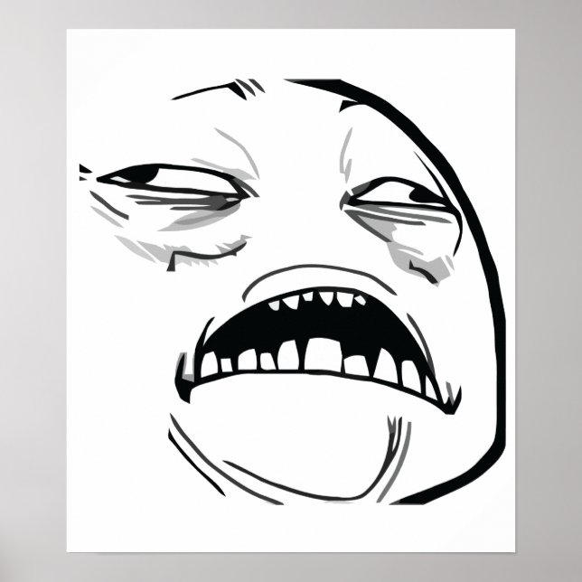 Poster Oh Sweet Jesus Thats Good Rage Visage meme (Devant)