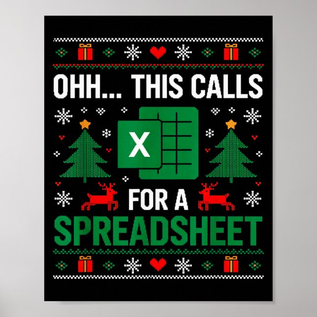 Poster Oh This Calls For A Spreadsheet Christmas  (Devant)