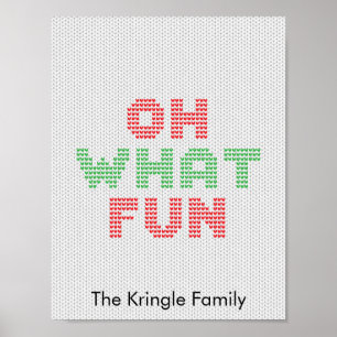 Poster Oh What Fun Typographie Sweat de Noël