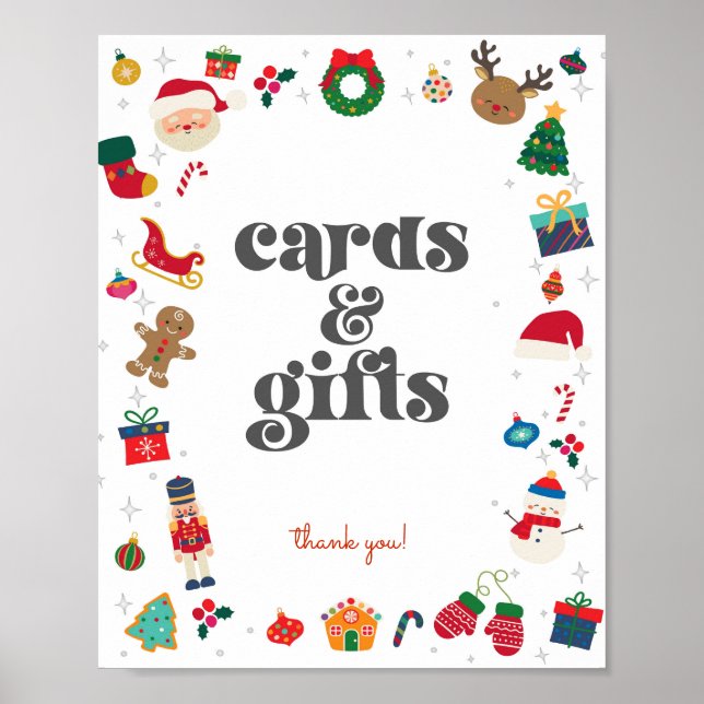 Poster Oh What Fun Winter Noël Cartes et Cadeaux Signe (Devant)