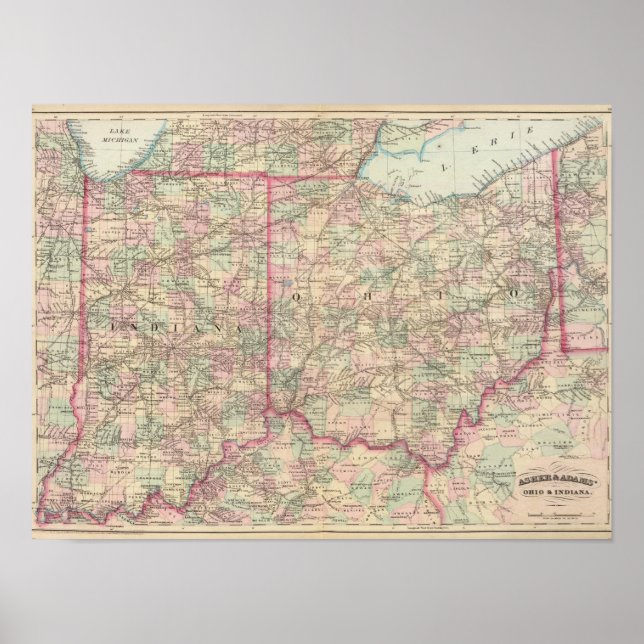 Poster Ohio, Indiana (Devant)