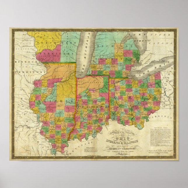 Poster Ohio, Indiana et Illinois (Devant)