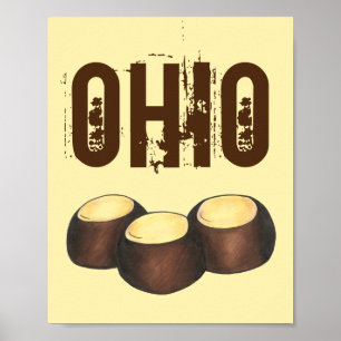 Poster Ohio OH Beurre d'arachide Buckeye Buck Eye Nut Can