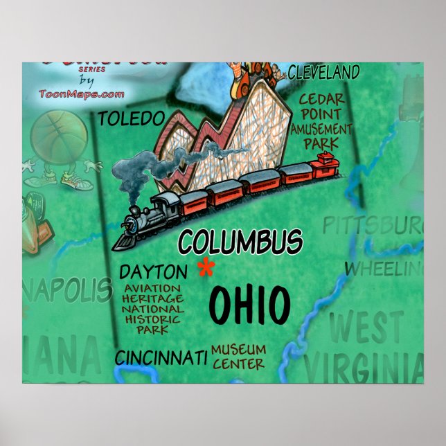 Poster Ohio USA (Devant)