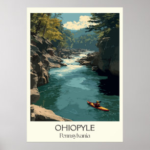 Poster Ohiopyle Pennsylvanie Vintage Whitewater River Art