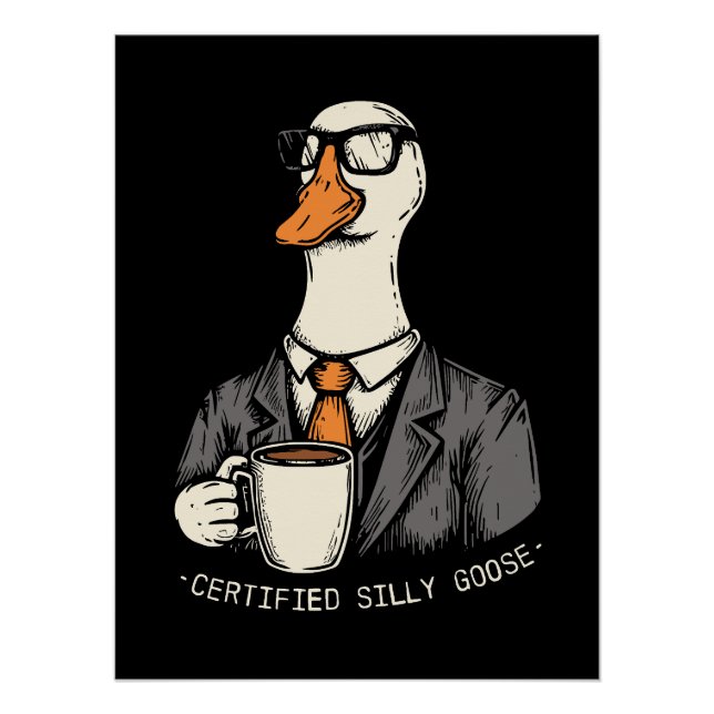 Poster Oie bête certifiée (Devant)