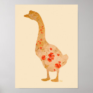 Poster Oie Coquelicot Rouge