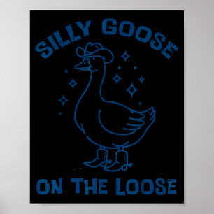 Poster Oie Cowboy Folle en Liberté Drôle Hommes W