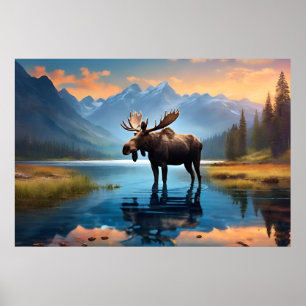 Poster Oie dans le lac
