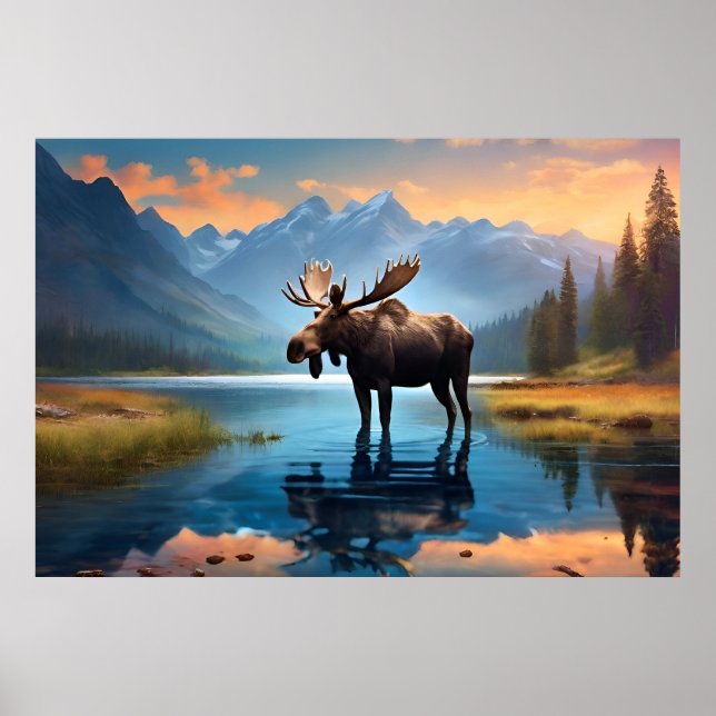 Poster Oie dans le lac (Devant)