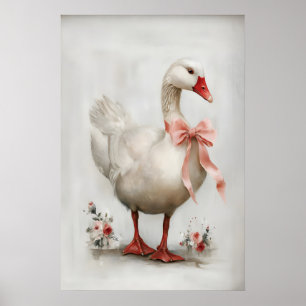 Poster Oie de Pâques à l'arc Imprimable de nurserie, Vint