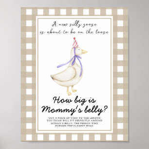 Poster oie - quelle taille est le jeu du ventre de maman