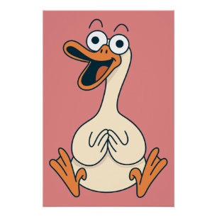 Poster Oie Ridicule, Originale, Oie de Dessin Animé Drôle