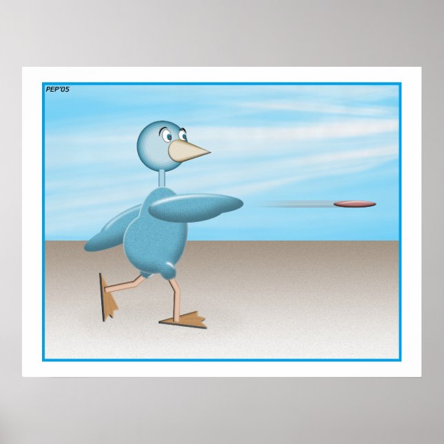 Poster Oiseau bleu (Devant)
