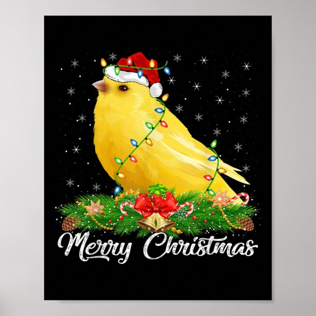 Poster Oiseau canarien correspondant Santa Chapeau Canari (Devant)