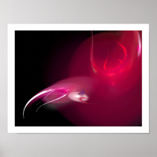 POSTER OISEAU CLAIR EN ROUGE