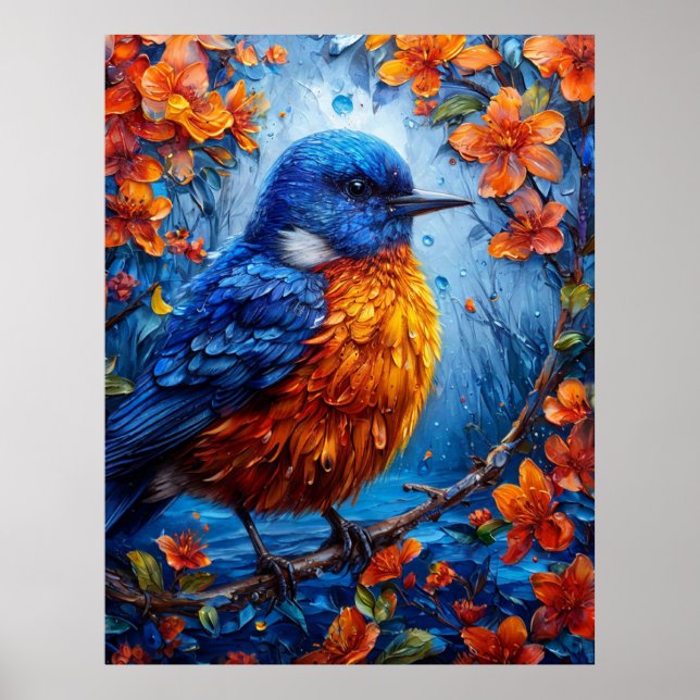 Poster Oiseau coloré (Devant)
