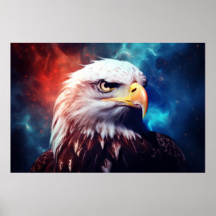 Poster Oiseau d'aigle Majestic Wilderness Surréaliste