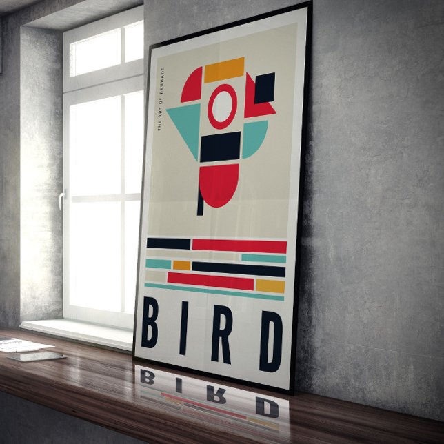 Poster Oiseau dans l'art du Bauhaus. (Créateur téléchargé)