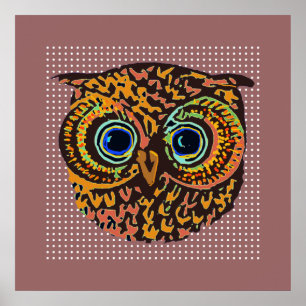Poster oiseau de chouette décoratif