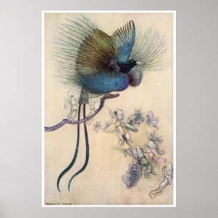 Poster Oiseau de copie Warwick Goble de paradis